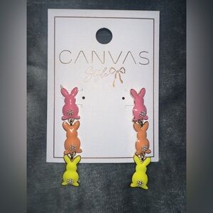 Bunny Earrings - Pink, Orange, Yellow